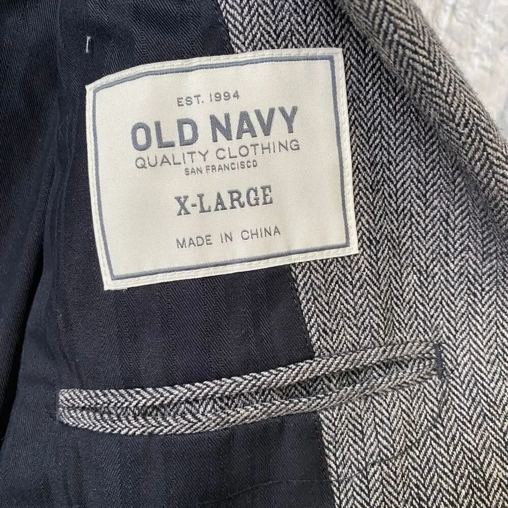 Old Navy men X-Large wool blend 2 button blazer inner and outer chest pocket
